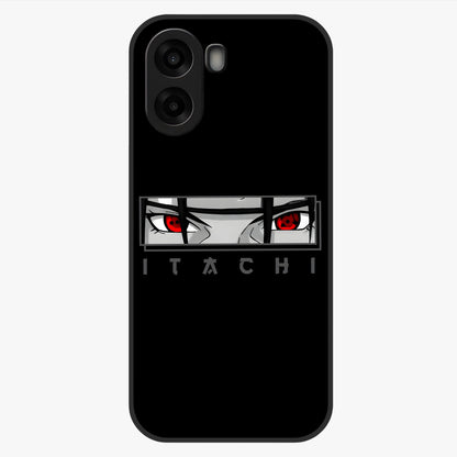 Scarlet Gaze Dominance Glass Case showing flat back view with striking red themed artwork and glossy glass finish.