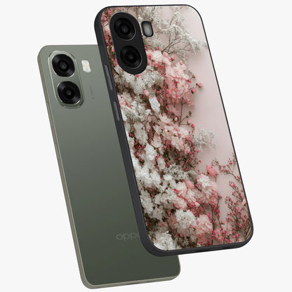 Blush Blossom Cloud Glass Case displayed in angled mockup highlighting soft cloud and blossom design with pastel aesthetic.