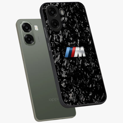 Carbon Speed Mark Glass Case displayed in angled mockup highlighting racing inspired carbon design and sleek aesthetic style.