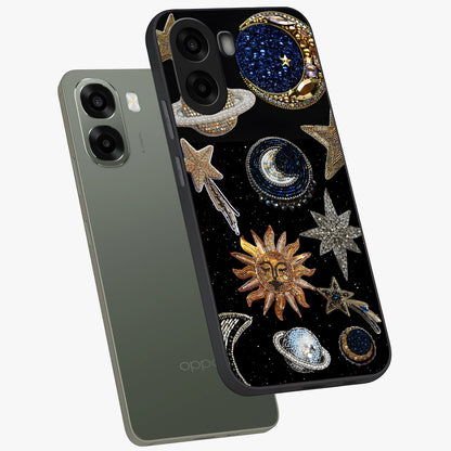 Celestial Gem Constellations Glass Case displayed in angled mockup highlighting gemstone inspired constellation design.