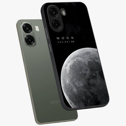 Cosmic Moon Glow Glass Case displayed in angled mockup highlighting celestial moon design with cosmic aesthetic theme.