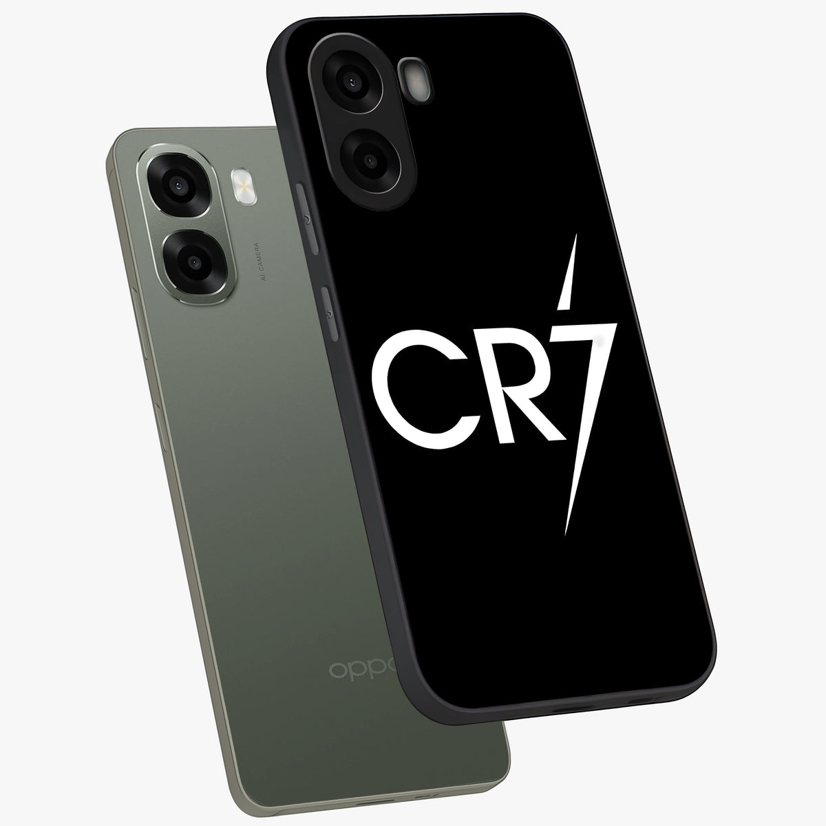 Cr7 Elite Strike Glass Case displayed in angled mockup highlighting powerful sports graphic with bold athletic theme.
