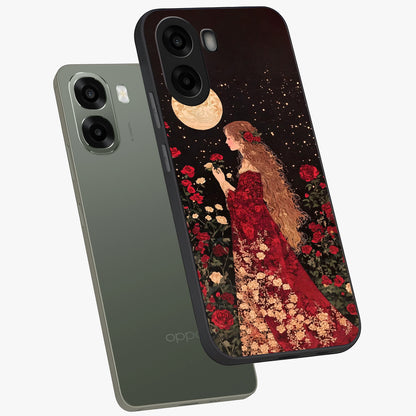 Crimson Dreams Glass Case displayed in angled mockup highlighting soft crimson aesthetic design with artistic theme.