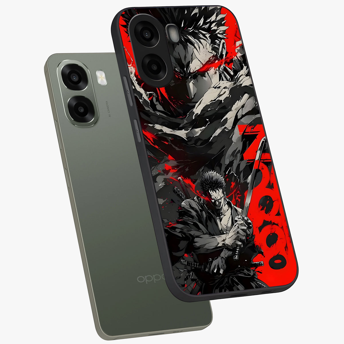 Demon Sword Resolve Glass Case displayed in angled mockup highlighting powerful demon sword illustration with dark fantasy aesthetic.