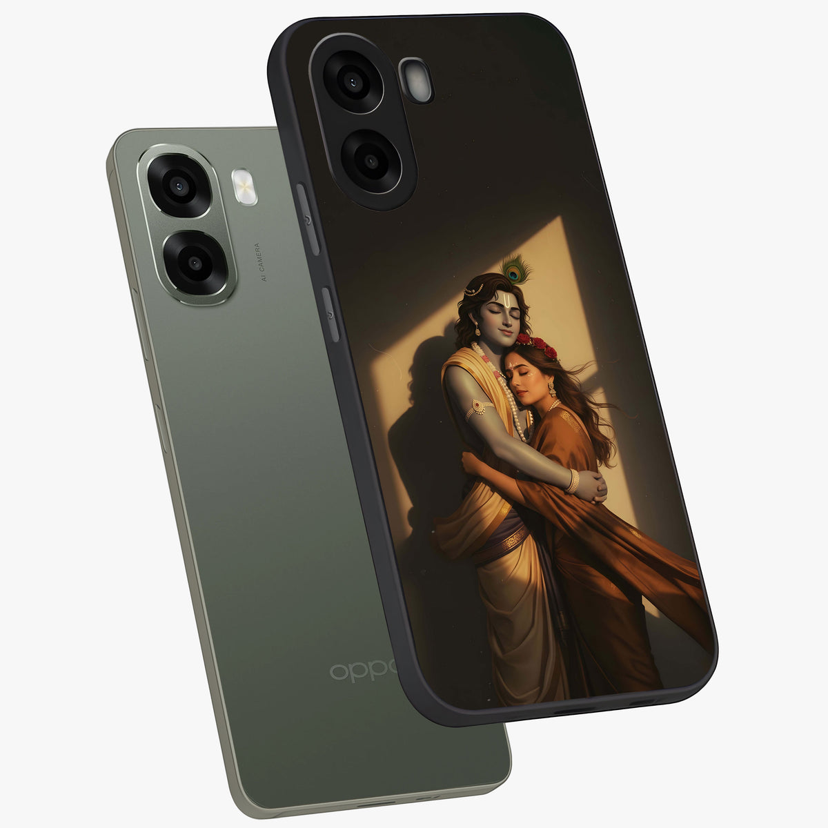 Divine Eternal Love Glass Case displayed in angled mockup highlighting elegant divine inspired design with peaceful aesthetic.