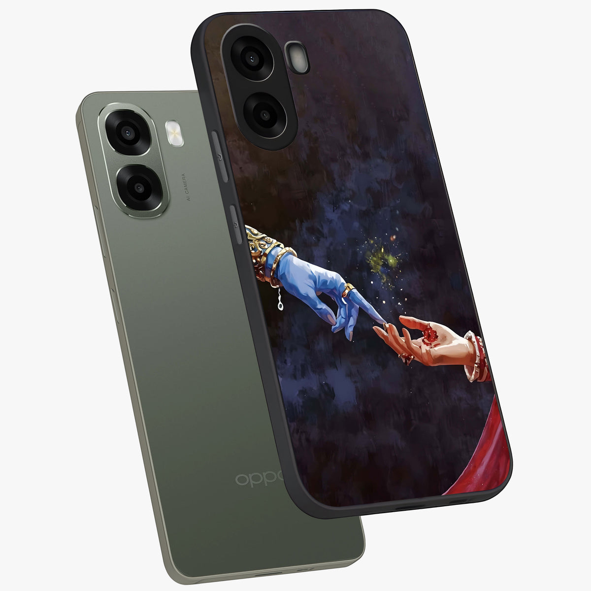 Divine Touch Eternal Glass Case displayed in angled mockup highlighting elegant divine inspired design with calm aesthetic style.