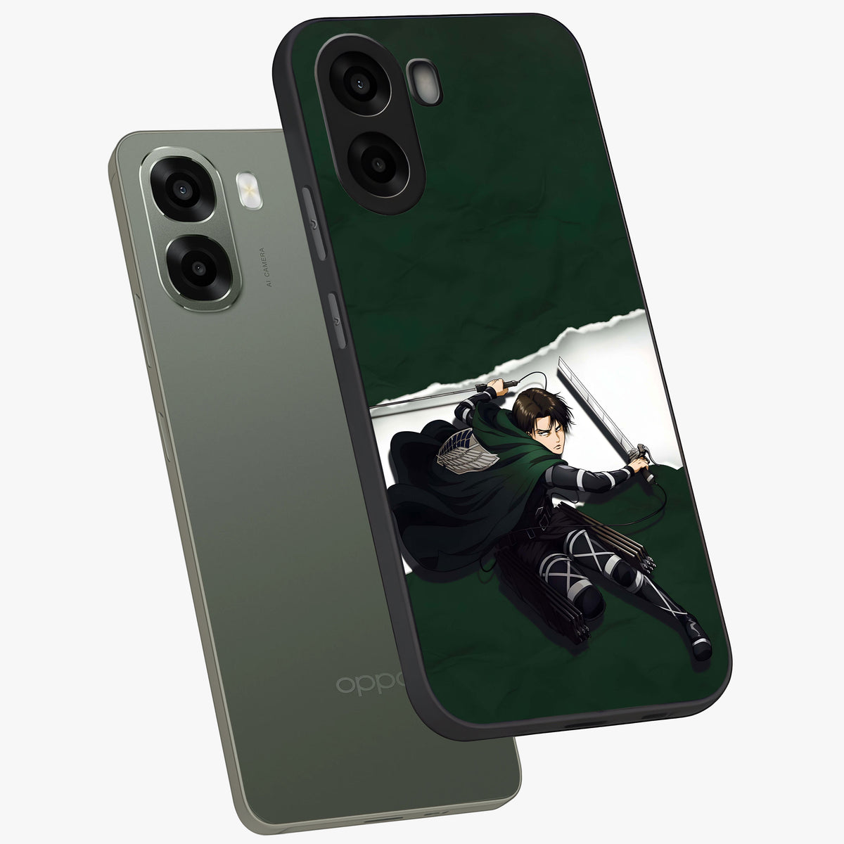 Emerald War Vanguard Glass Case displayed in angled mockup highlighting intense battle inspired design with emerald tone aesthetic.