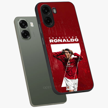 Goal Celebration Legacy Glass Case displayed in angled mockup highlighting energetic sports celebration design with bold athletic theme.