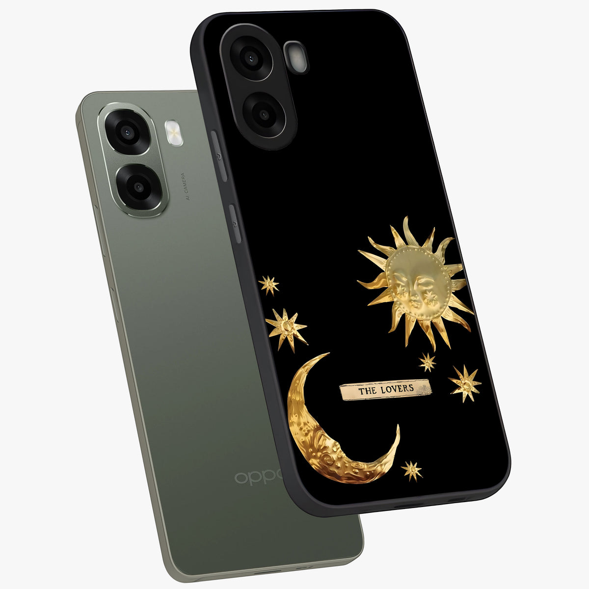 Gold Sun Blush Glass Case displayed in angled mockup highlighting radiant sun design with warm golden aesthetic.