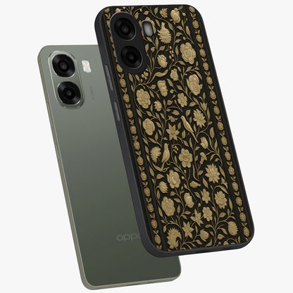 Golden Evil Eye Mandala Glass Case displayed in angled mockup highlighting protective evil eye symbol with golden mandala design.