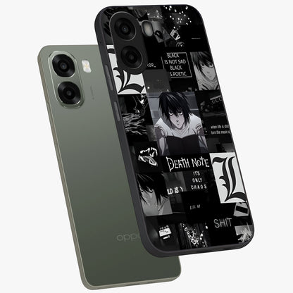 Midnight Chaos Mind Glass Case displayed in angled mockup highlighting chaotic artistic design with dramatic midnight aesthetic.