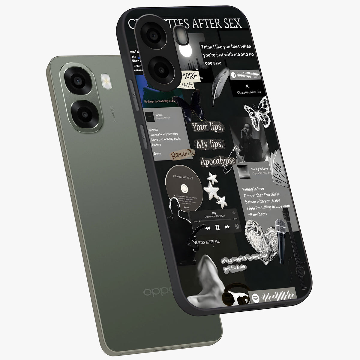 Midnight Love Echo Glass Case displayed in angled mockup highlighting elegant love inspired design with deep aesthetic style.