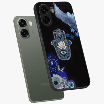 Mystic Hand Aura Glass Case displayed in angled mockup highlighting magical aura design with spiritual aesthetic style.