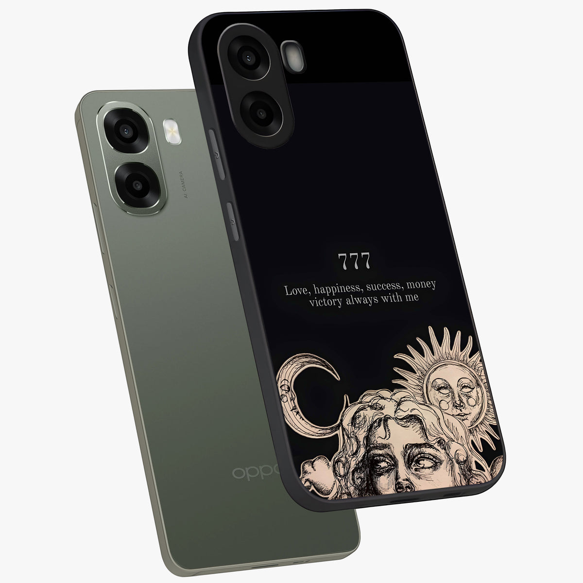 Mystic Victory Aura Glass Case displayed in angled mockup highlighting energetic aura design with bold mystical aesthetic.