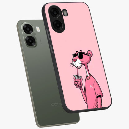 Pink Panther Glass Case displayed in angled mockup highlighting playful cartoon character design with vibrant pink aesthetic.