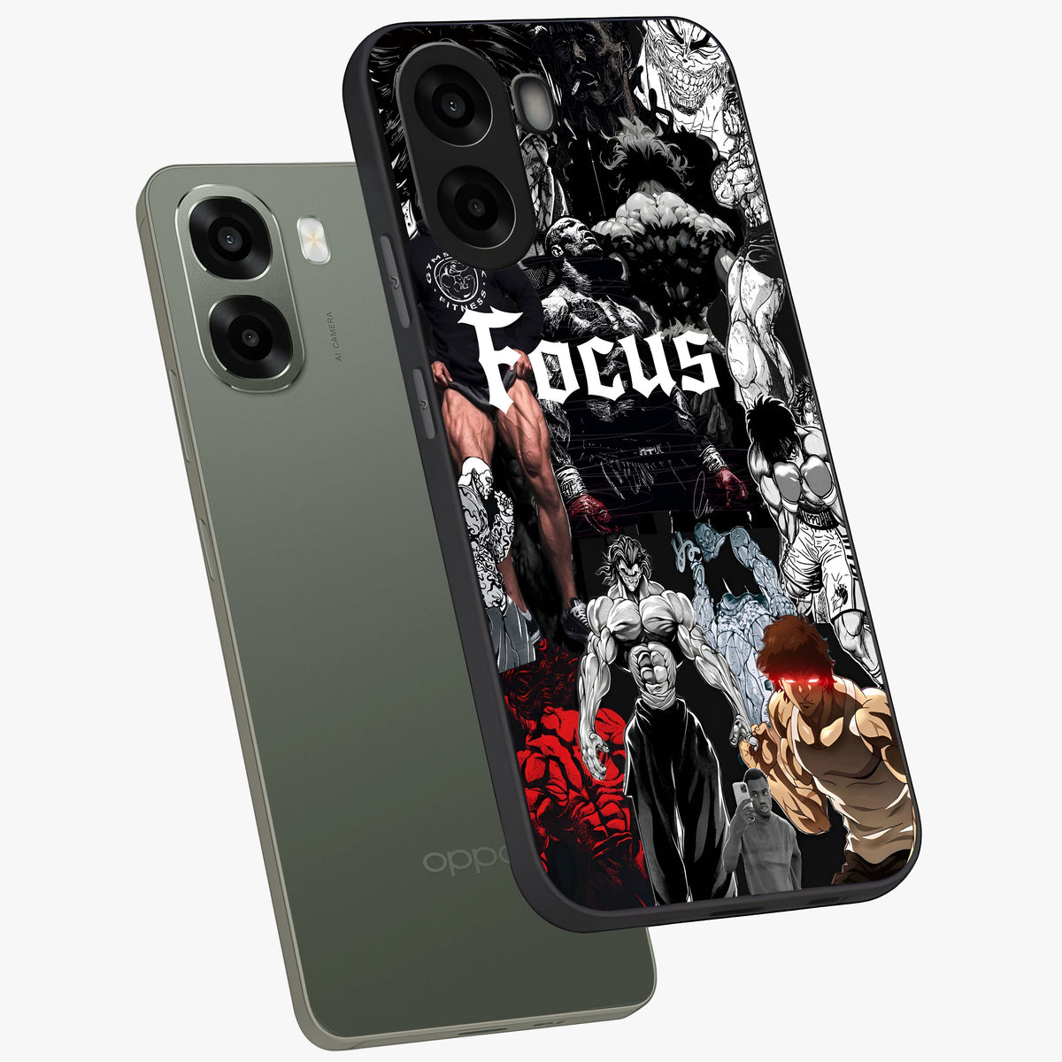 Relentless Power Focus Glass Case displayed in angled mockup highlighting bold statement design with modern aesthetic style.