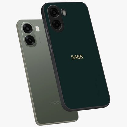 Sabr Minimal Patience Glass Case displayed in angled mockup highlighting simple inspirational design with clean aesthetic style.