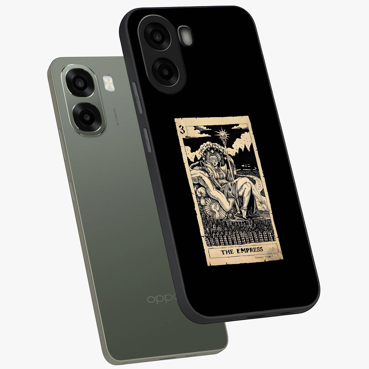 The Empress Glass Case displayed in angled mockup highlighting elegant royal design with majestic aesthetic style.