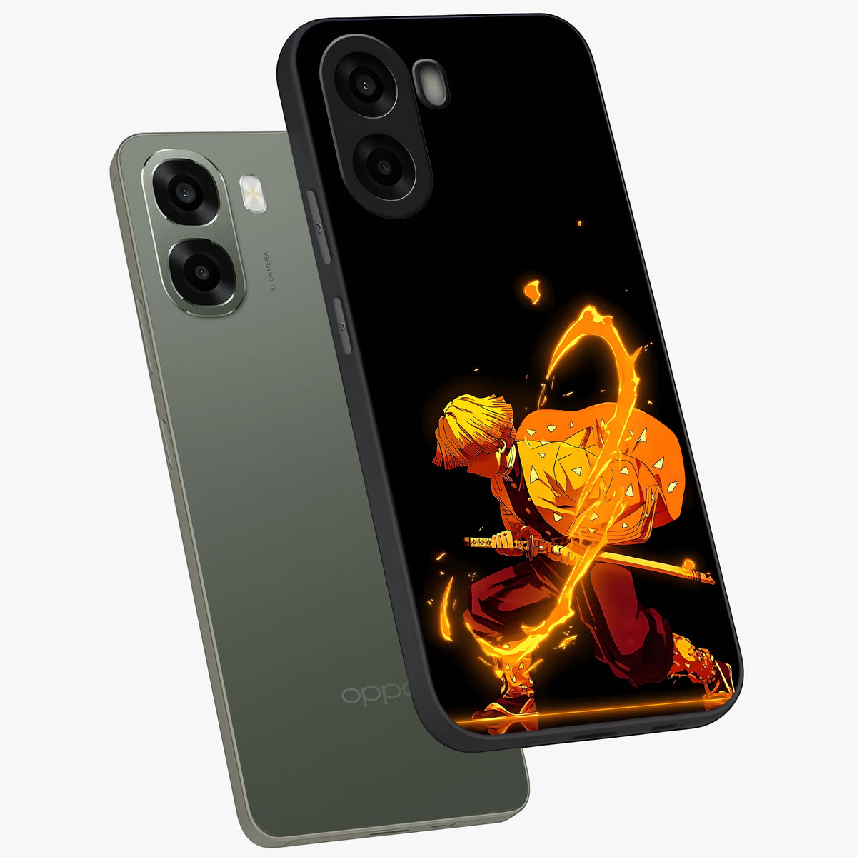 Thunder Flame Execution Glass Case displayed in angled mockup highlighting dramatic fire themed design with intense fantasy aesthetic.