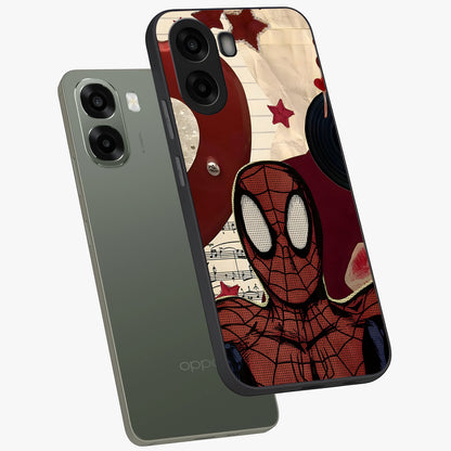Web Warrior Vibes Glass Case displayed in angled mockup highlighting dynamic web design with comic style aesthetic.