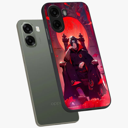 Blood Moon Sovereign Glass Case upright view showcasing powerful moon inspired artwork with cosmic aesthetic style.
