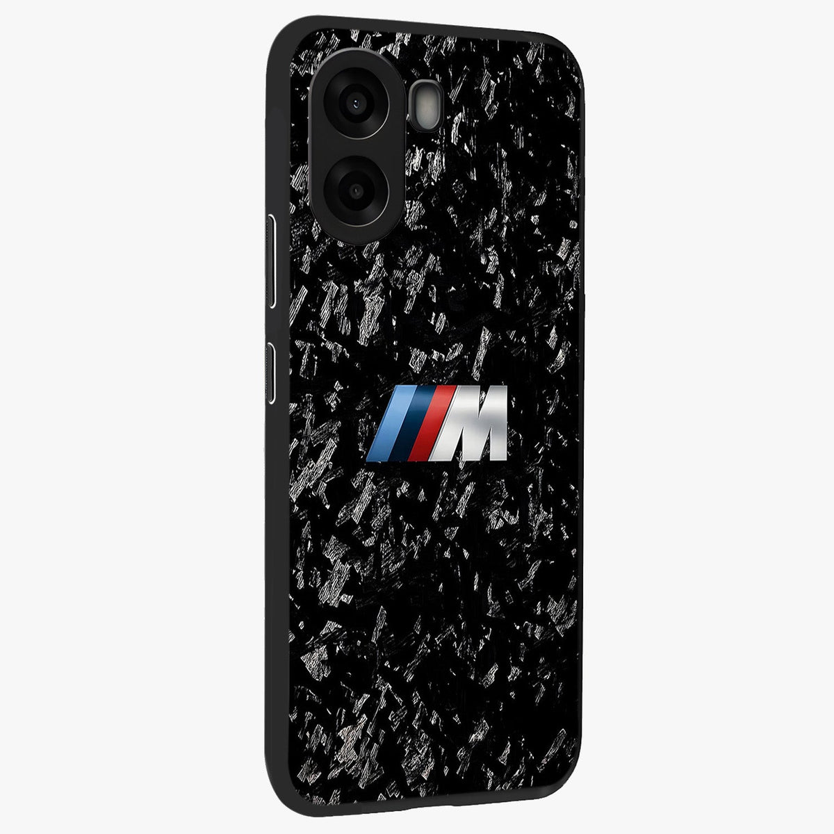 Carbon Speed Mark Glass Case upright view showcasing modern carbon speed graphic with bold automotive theme.