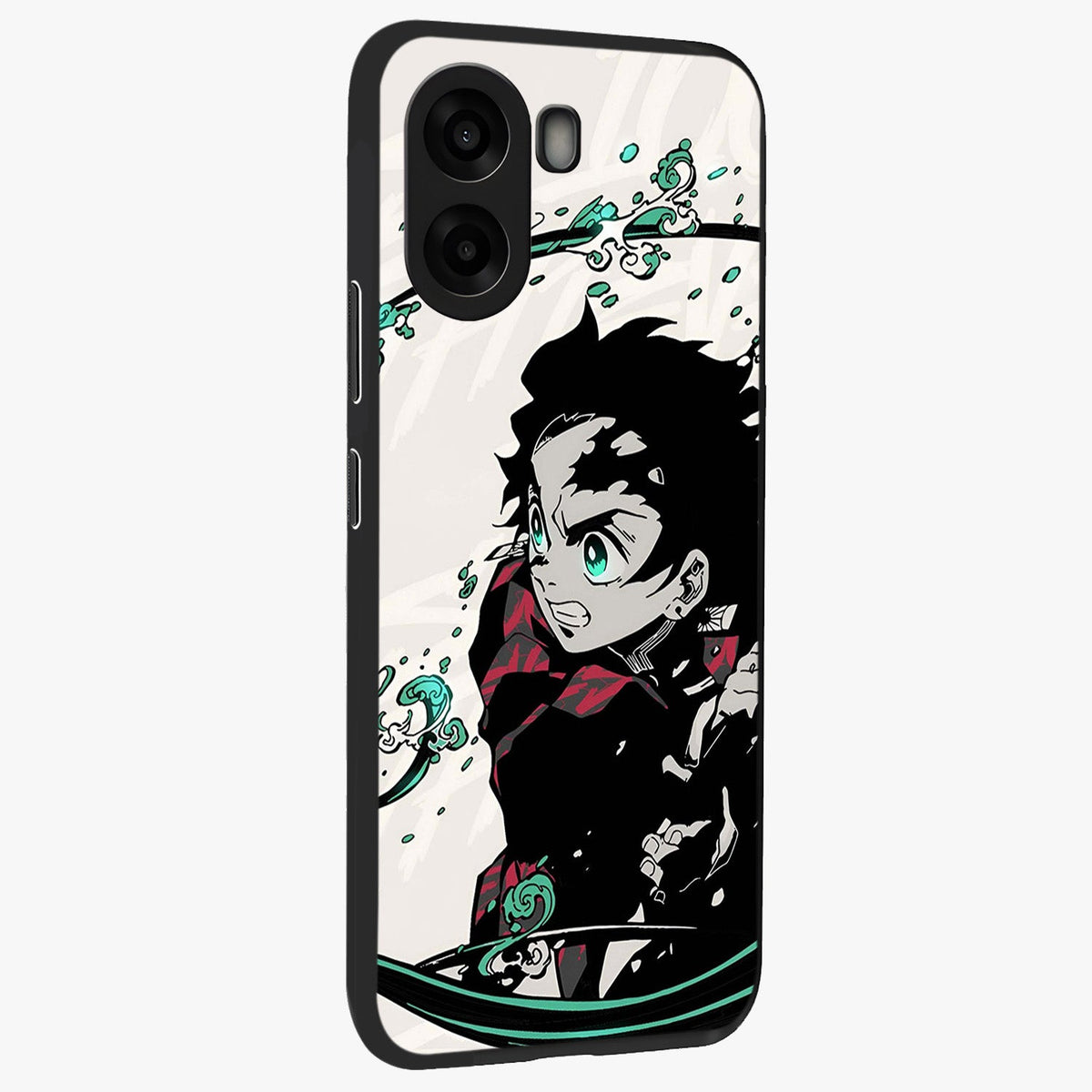 Demon Slayer Glass Case upright view showcasing powerful anime artwork with intense warrior theme.