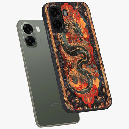 Inferno Dragon Soul Glass Case upright view showcasing intense dragon artwork with fantasy fire theme.