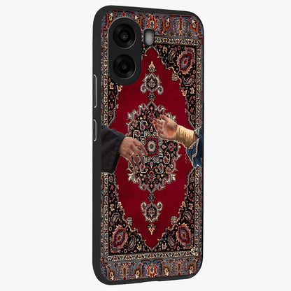 Royal Touch Reach Glass Case upright view showcasing stylish royal inspired artwork with graceful theme.