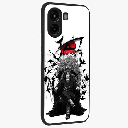 Uchiha Shadow Throne Glass Case upright view showcasing magical underwater galaxy artwork with vibrant cosmic theme.