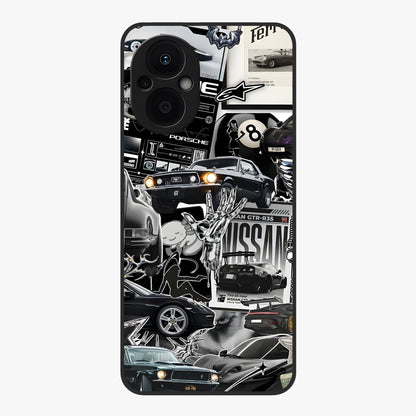 Aesthetic Dark Love Glass Case showing flat back view with dark romantic artwork and glossy glass finish.