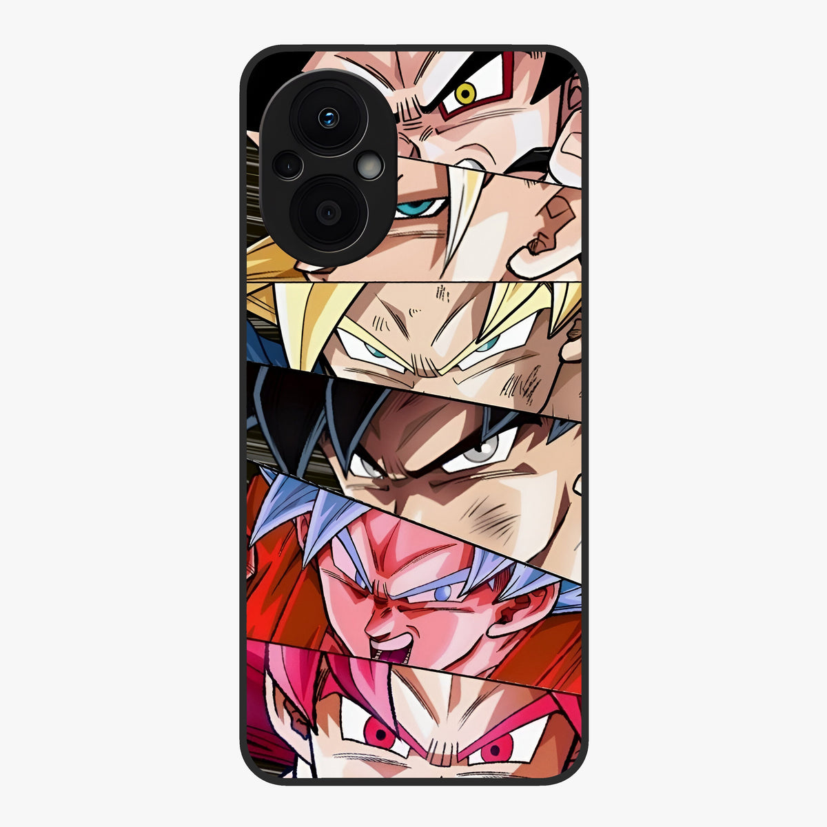 Anime Character Glass Case showing flat back view with vibrant anime artwork and glossy glass finish.