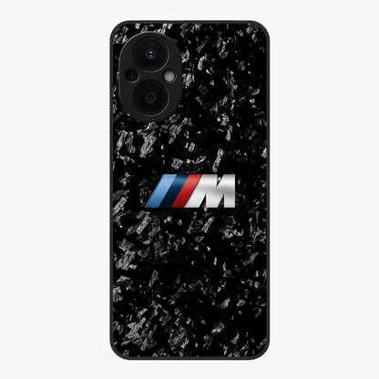 Carbon Speed Mark Glass Case showing flat back view with sporty carbon pattern artwork and glossy glass finish.