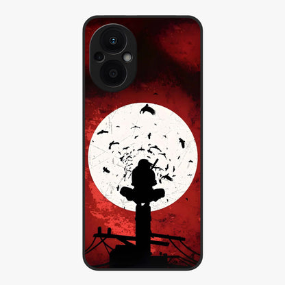 Itachi Limited Edition Naruto Anime Glass Case showing flat back view with iconic anime character artwork and glossy glass finish.