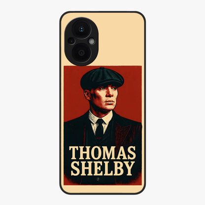 Vintage Mafia Authority Glass Case showing flat back view with bold vintage mafia inspired artwork and glossy glass finish.
