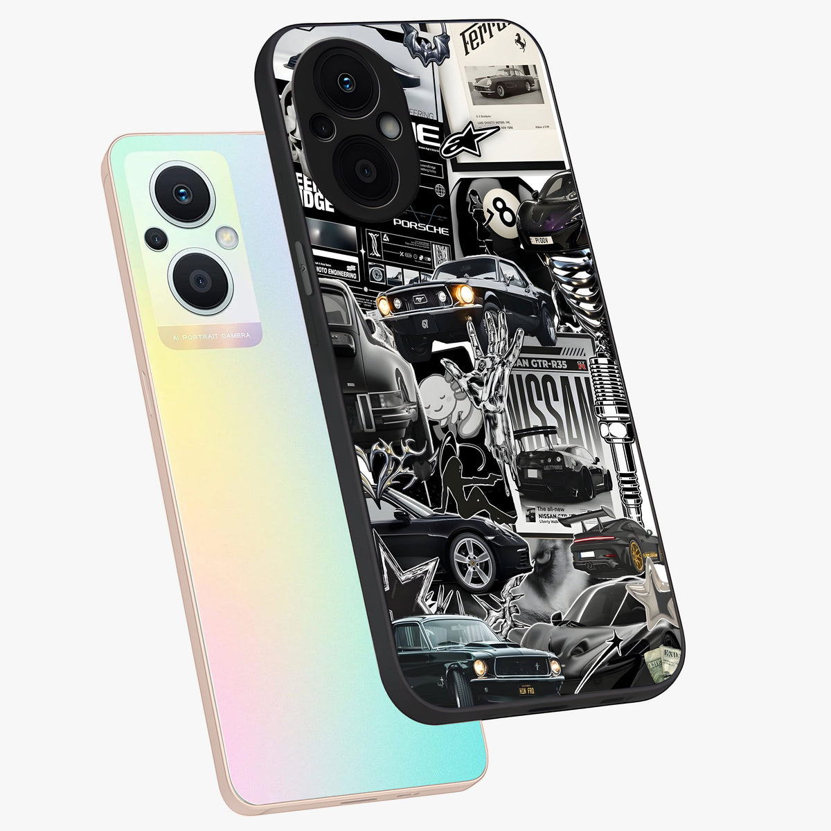 Aesthetic Dark Love Glass Case displayed in angled mockup highlighting moody aesthetic design and bold love theme.