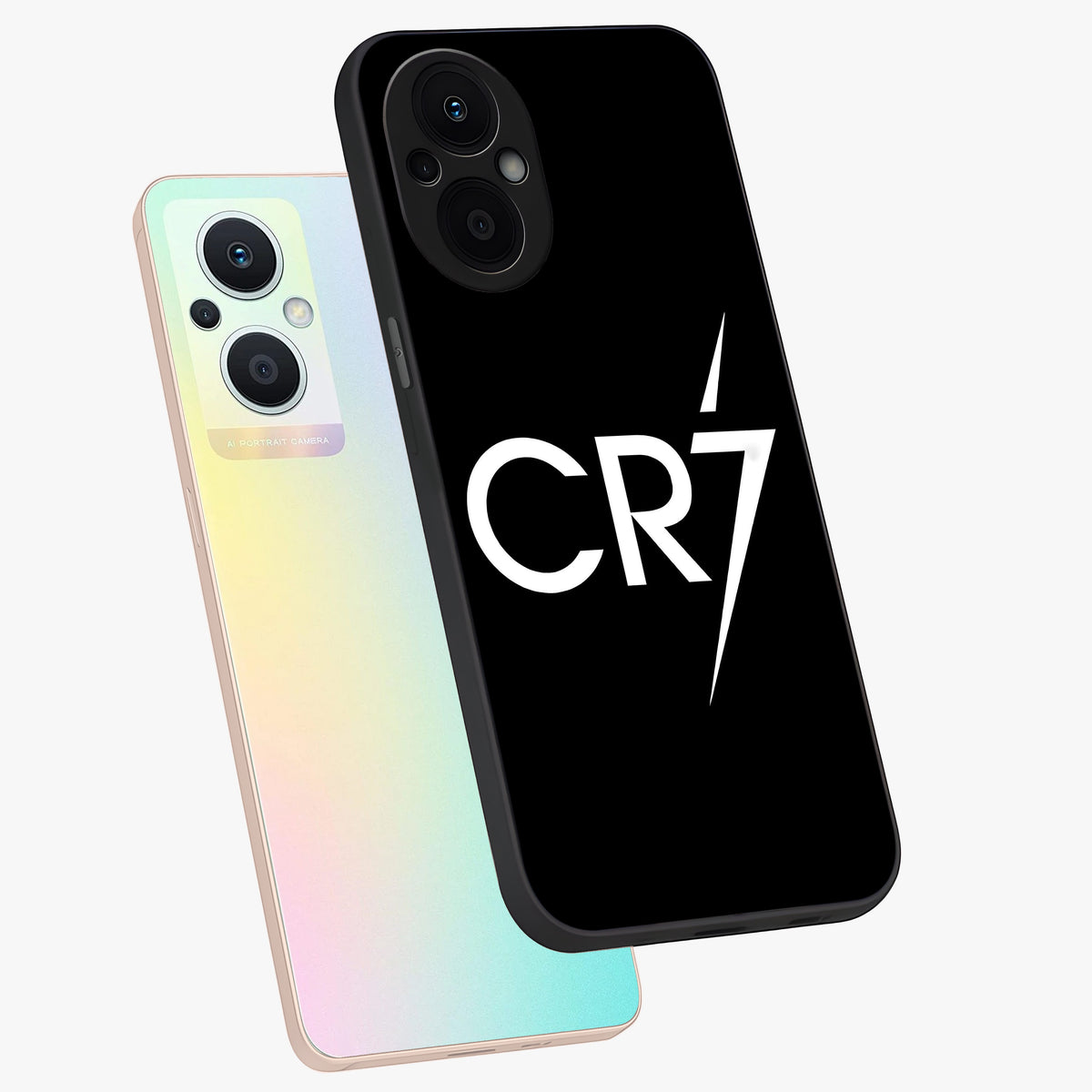 Cr7 Elite Strike Glass Case displayed in angled mockup highlighting powerful sports graphic with bold athletic theme.