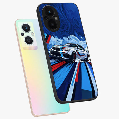Drift Power Rush Glass Case displayed in angled mockup highlighting powerful drift car design with sporty aesthetic style.