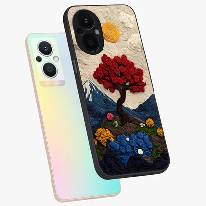 Eternal Nature Tapestry Glass Case displayed in angled mockup highlighting detailed botanical pattern with artistic aesthetic.