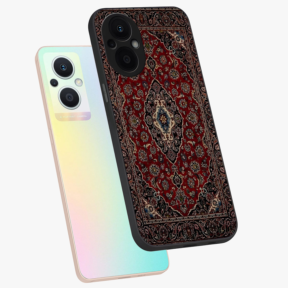 Heritage Carpet Royale Glass Case displayed in angled mockup highlighting intricate royal carpet design with heritage aesthetic.
