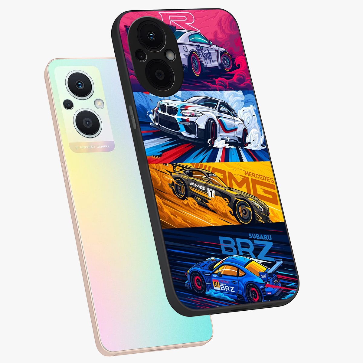 JDM Sports Car Glass Case displayed in angled mockup highlighting sleek Japanese racing car design with automotive aesthetic.