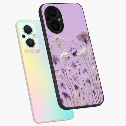 Lavender Blossom Dream Glass Case displayed in angled mockup highlighting dreamy lavender flower design with calming aesthetic style.