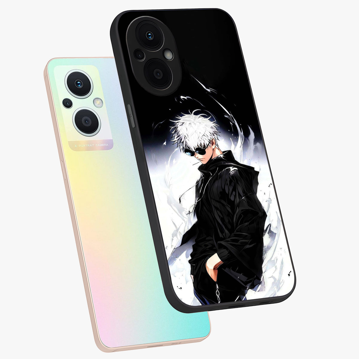 Limitless Shadow King Glass Case displayed in angled mockup highlighting dramatic dark hero design with intense aesthetic.
