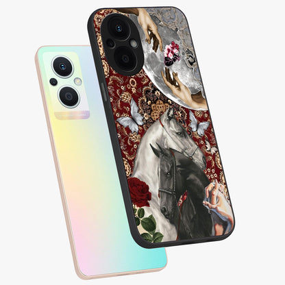 Moonlit Royal Stallion Glass Case displayed in angled mockup highlighting powerful stallion illustration with royal night aesthetic.