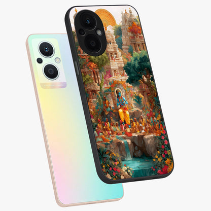 Sacred Sunlight Gods Glass Case displayed in angled mockup highlighting radiant spiritual design with celestial aesthetic.