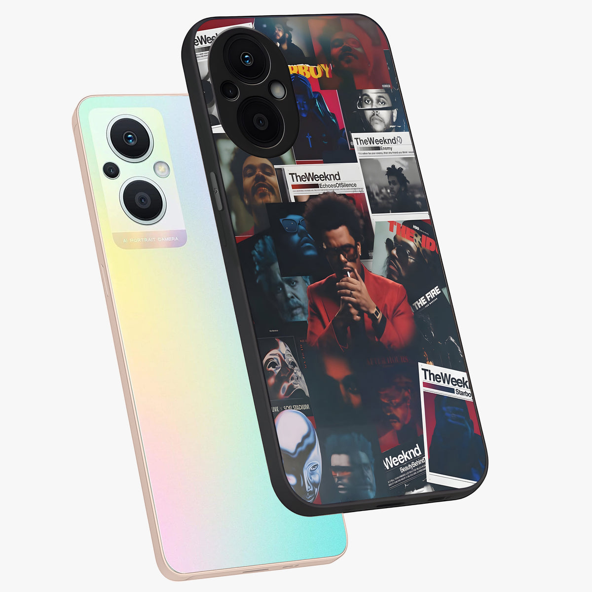 The Weeknd Glass Case displayed in angled mockup highlighting stylish pop culture inspired design with modern aesthetic.
