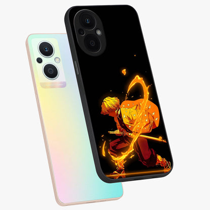 Thunder Flame Execution Glass Case displayed in angled mockup highlighting dramatic fire themed design with intense fantasy aesthetic.