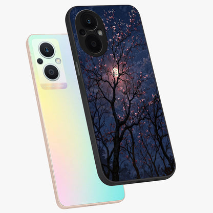 Twilight Sakura Serenade Glass Case displayed in angled mockup highlighting delicate sakura flower design with dreamy aesthetic.