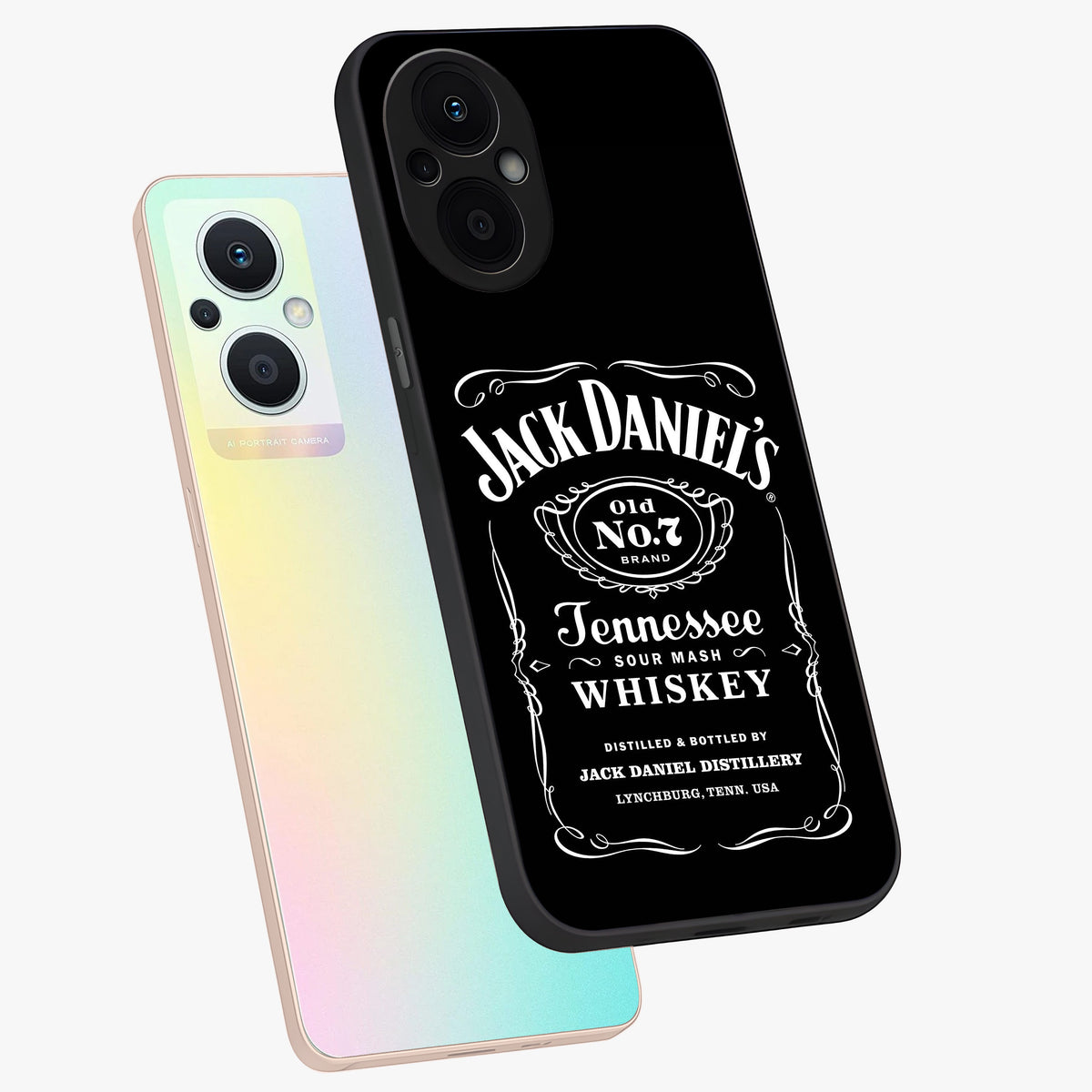 Vintage Whiskey Heritage Glass Case displayed in angled mockup highlighting retro beverage themed design with heritage aesthetic.