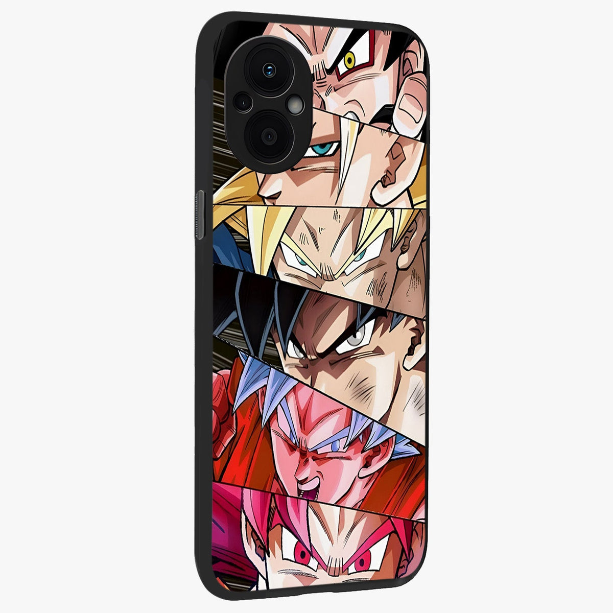 Anime Character Glass Case upright view showcasing expressive anime artwork with bold graphic style.